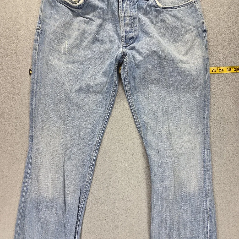 Diesel Jeans Mens 34x32 Blue Yarik Regular Straight Button Fly Made Italy 008DW